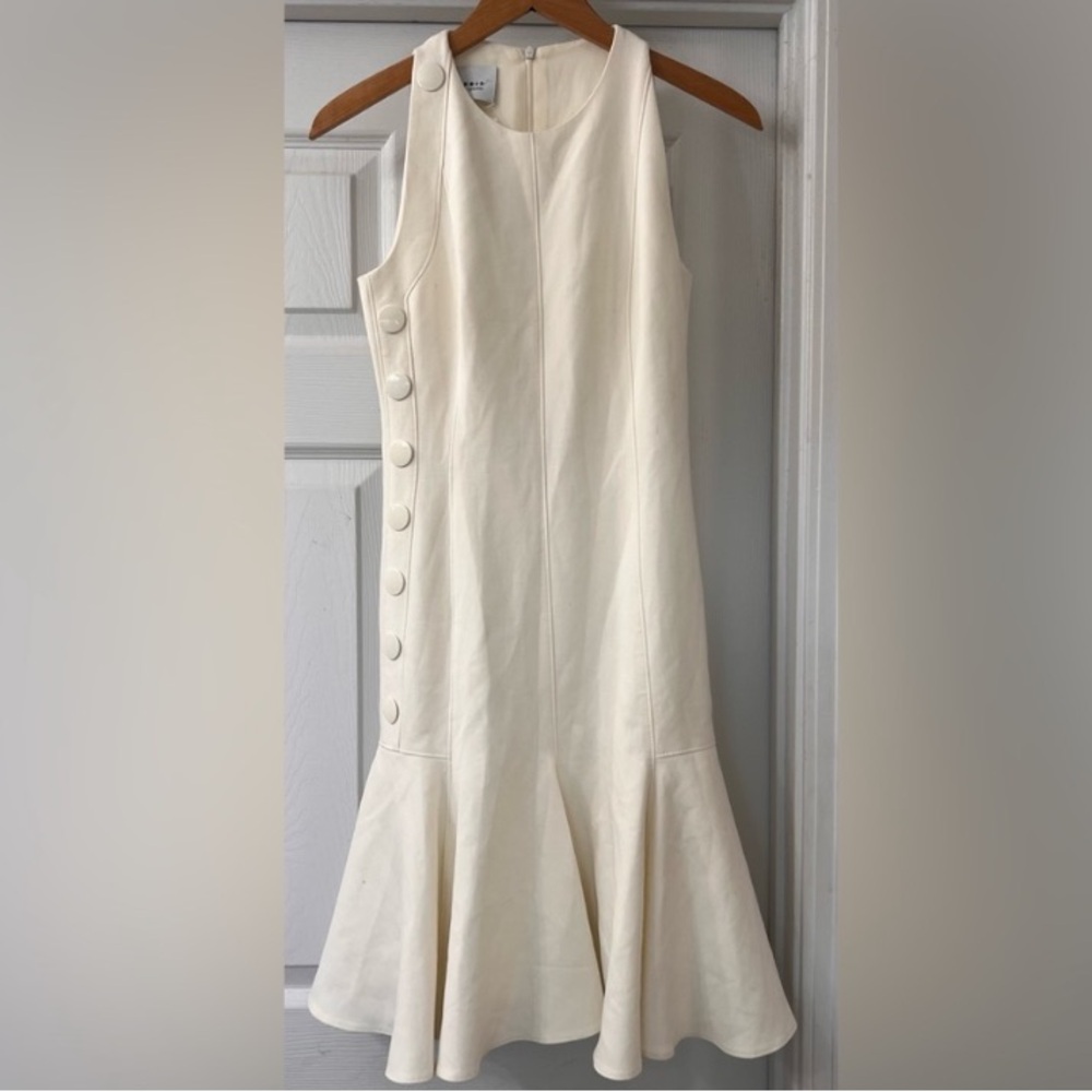 Akris Punto Cream Sleeveless Dress Woman Size 8